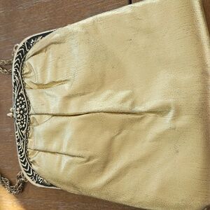 VINTAGE HARRY LEVINE SMALL GOLD LAME  HANDBAG/CLUTCH